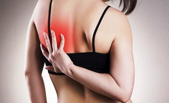 Pain under the left shoulder blade from behind