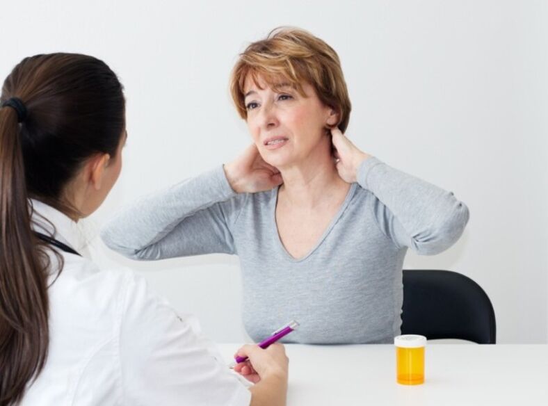 at a doctor's appointment for cervical osteochondrosis